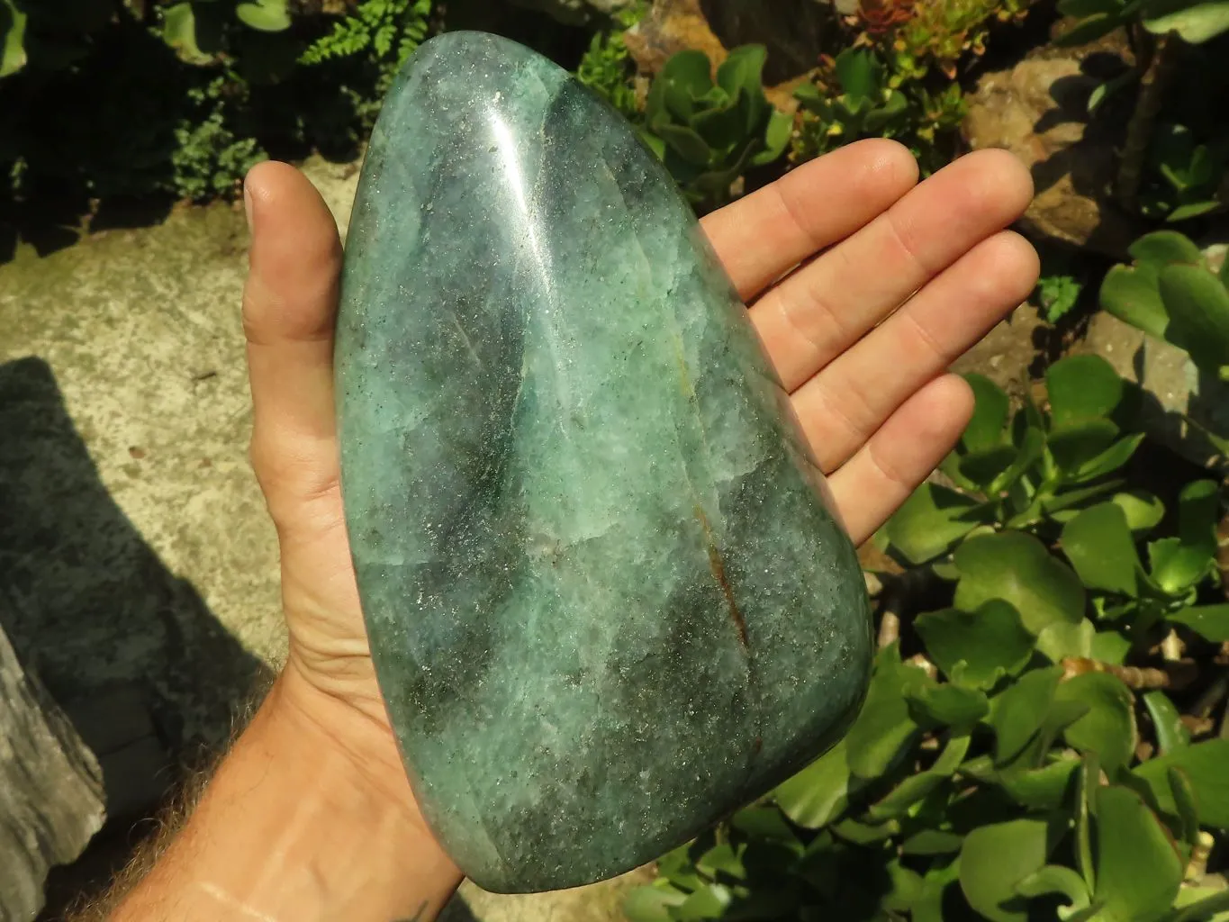 Polished Emerald Fuchsite Quartz Standing Free Form With Mica & Pyrite Specks  x 1 From Madagascar