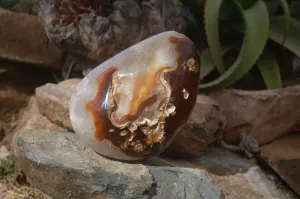 Polished Extra Large Carnelian Crystal Centred Display Piece  x 1 From Madagascar