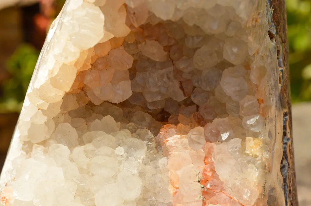 Polished Extra Large Crystal Agate Display Piece (Cut To Stand) x 1 From Maintirano, Madagascar