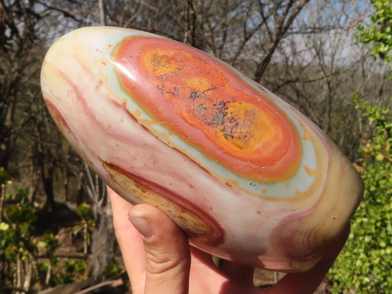 Polished Extra Large Polychrome Jasper Standing Free Form x 1 From Madagascar