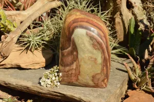 Polished Extra Large Polychrome / Picasso Jasper Standing Free Form  x 1 From Mahajanga, Madagascar