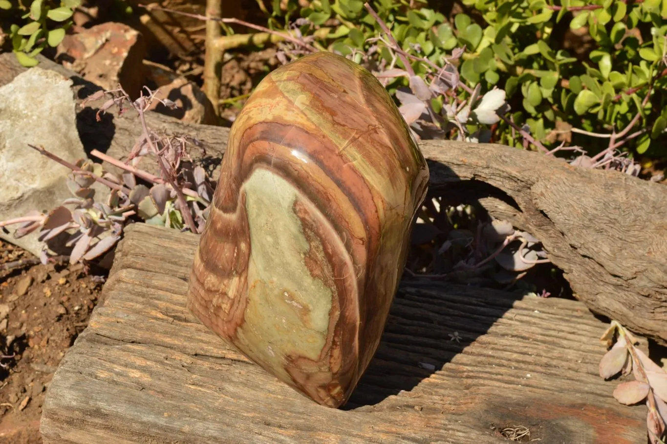 Polished Extra Large Polychrome / Picasso Jasper Standing Free Form  x 1 From Mahajanga, Madagascar