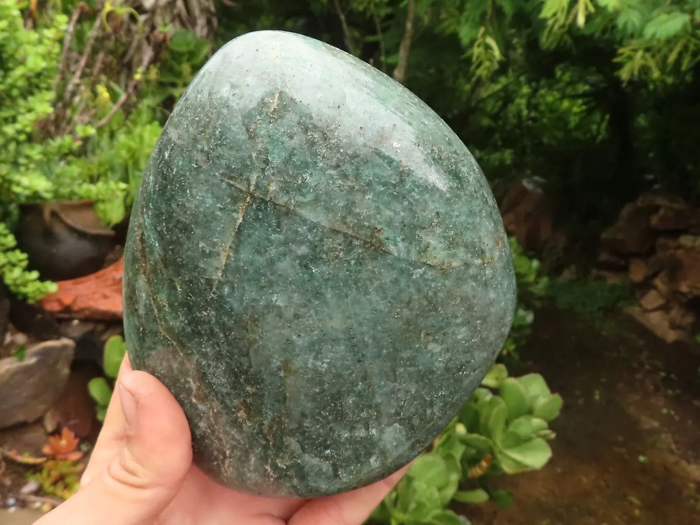 Polished Green Fuchsite Quartz Standing Free Form With Mica & Pyrite Flecks  x 1 From Madagascar