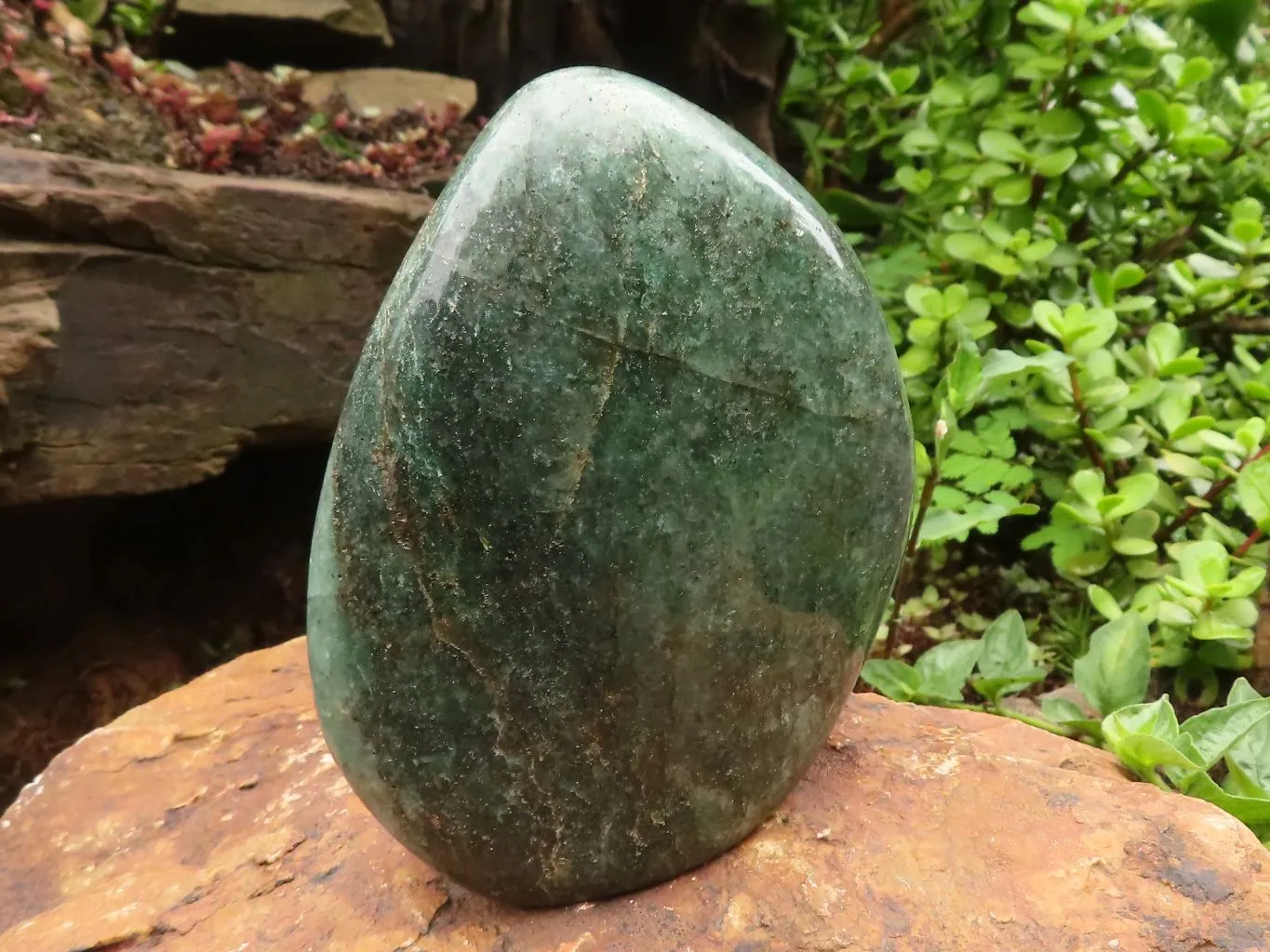 Polished Green Fuchsite Quartz Standing Free Form With Mica & Pyrite Flecks  x 1 From Madagascar