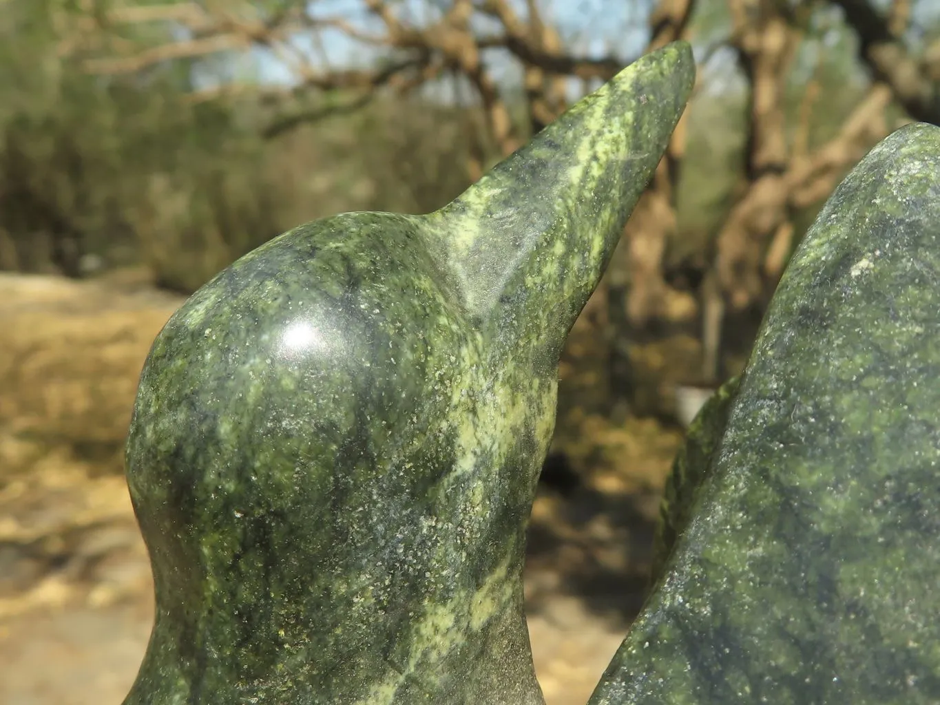 Polished Large Leopard stone Bird Book End Carvings  x 2 From Zimbabwe