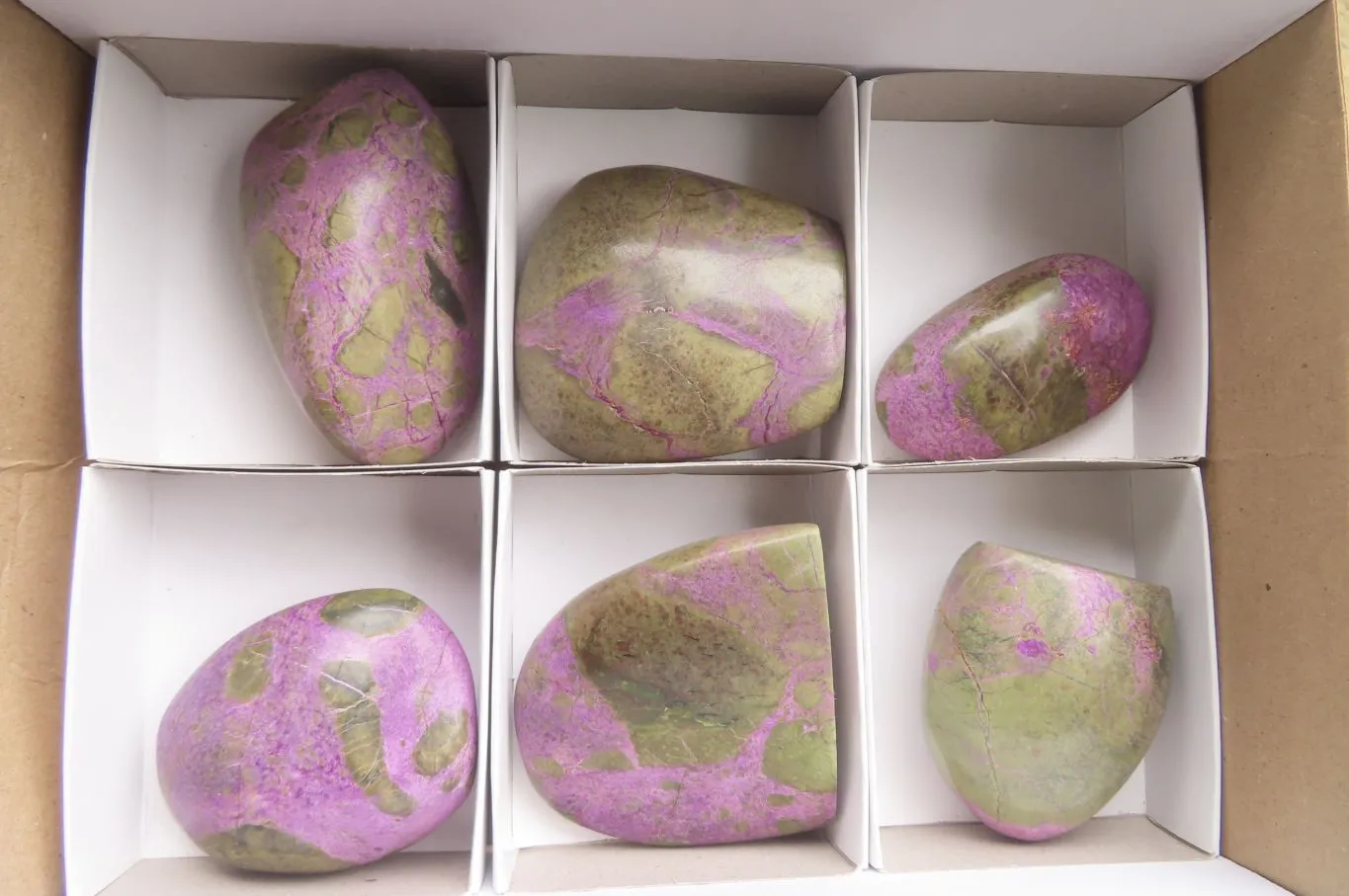 Polished Stichtite Free Forms x 6 From Barberton, South Africa