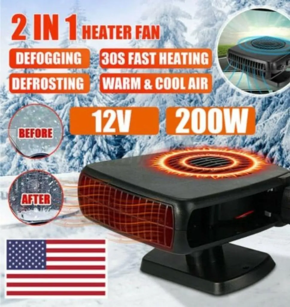 Powerful 200W 2 in 1 Car Heater Windshield Defroster