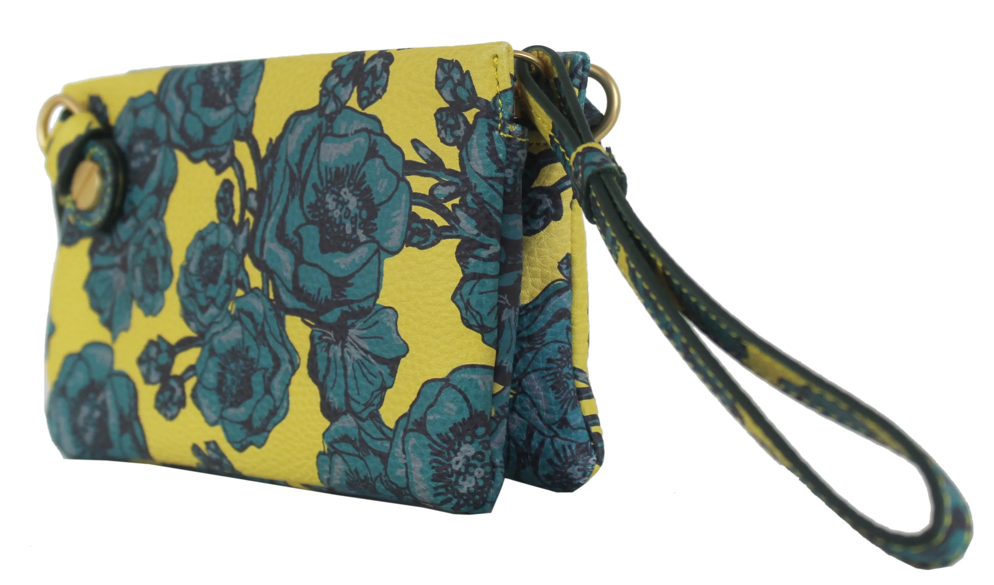 Prive Wristlet in Lemon & Teal