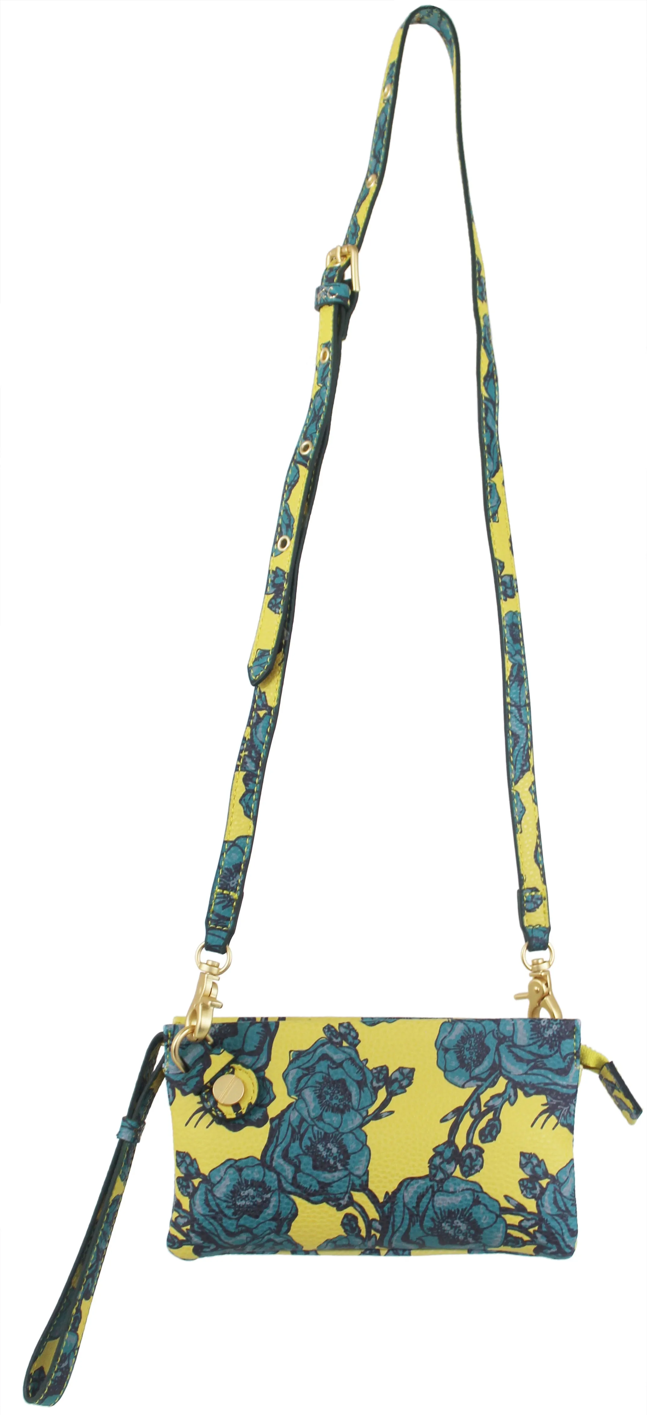 Prive Wristlet in Lemon & Teal