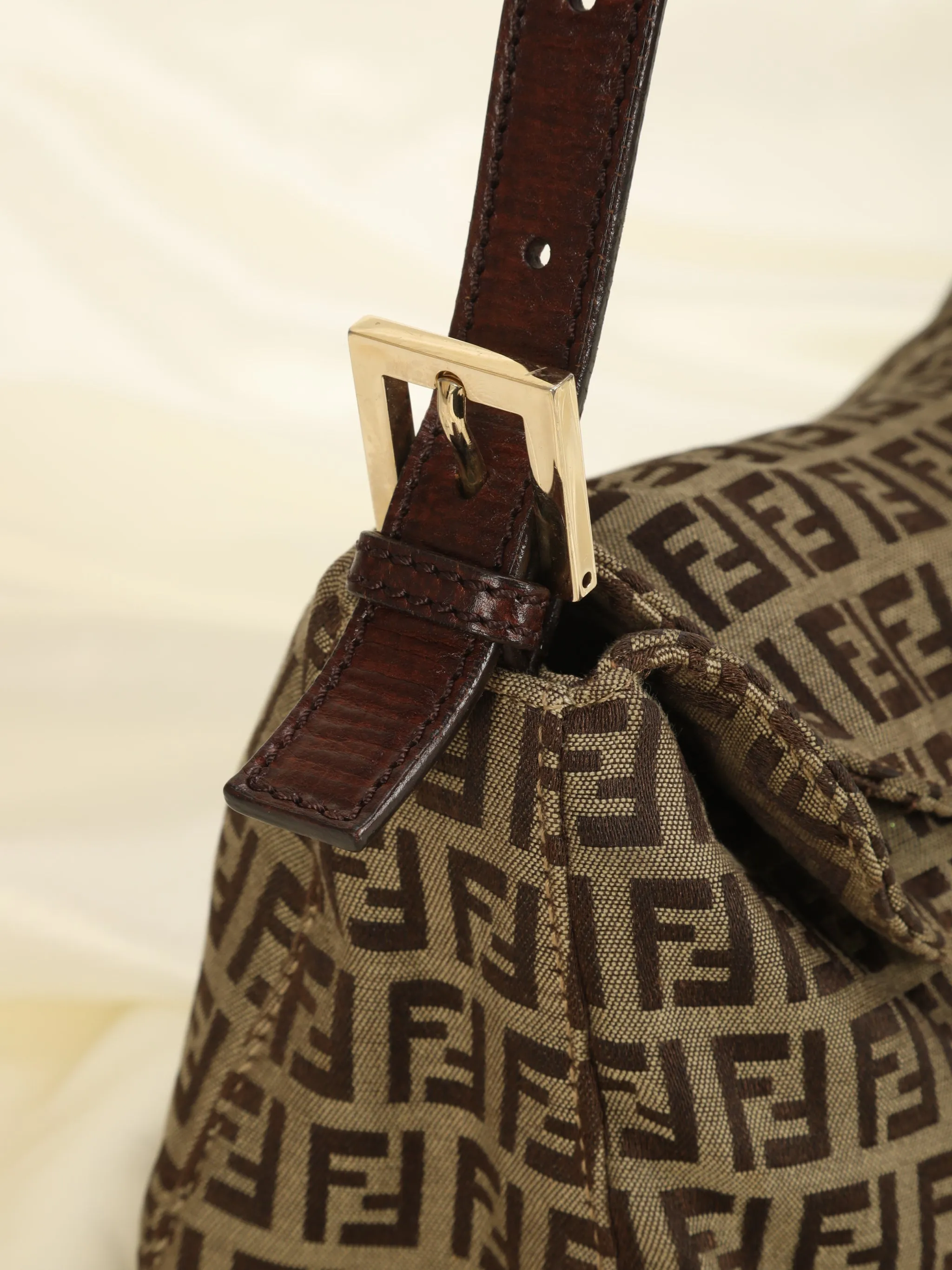 Rare Fendi Zucchino Double Flap Baguette