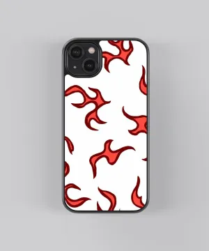 Red Flames Pattern Abstract Glass Phone Case Cover