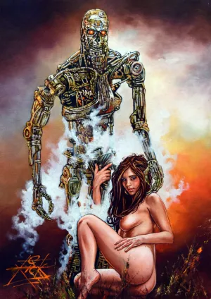 Rick Melton - Suzi Does The Terminator - Suzi Shaw - Art Print