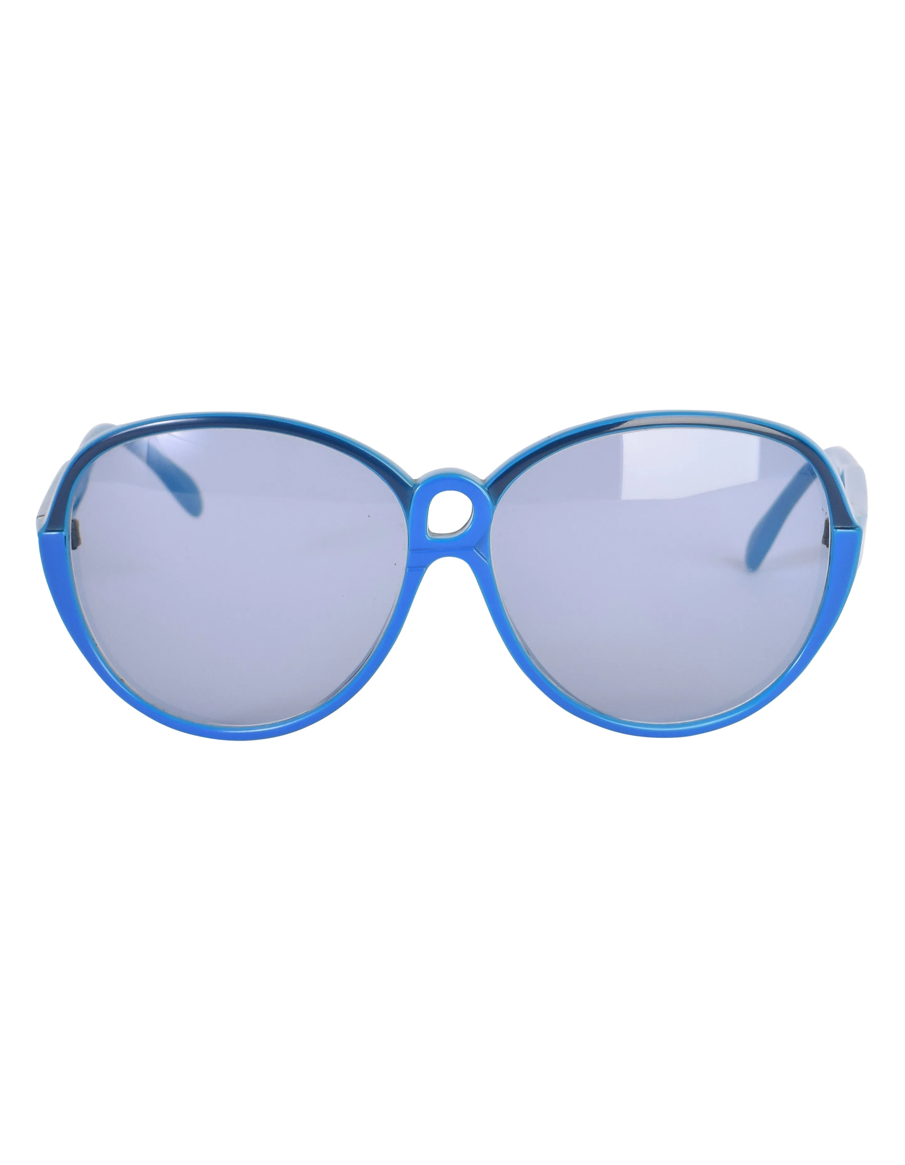 Roberta di Camerino Vintage Blue R Logo Bridge Sunglasses