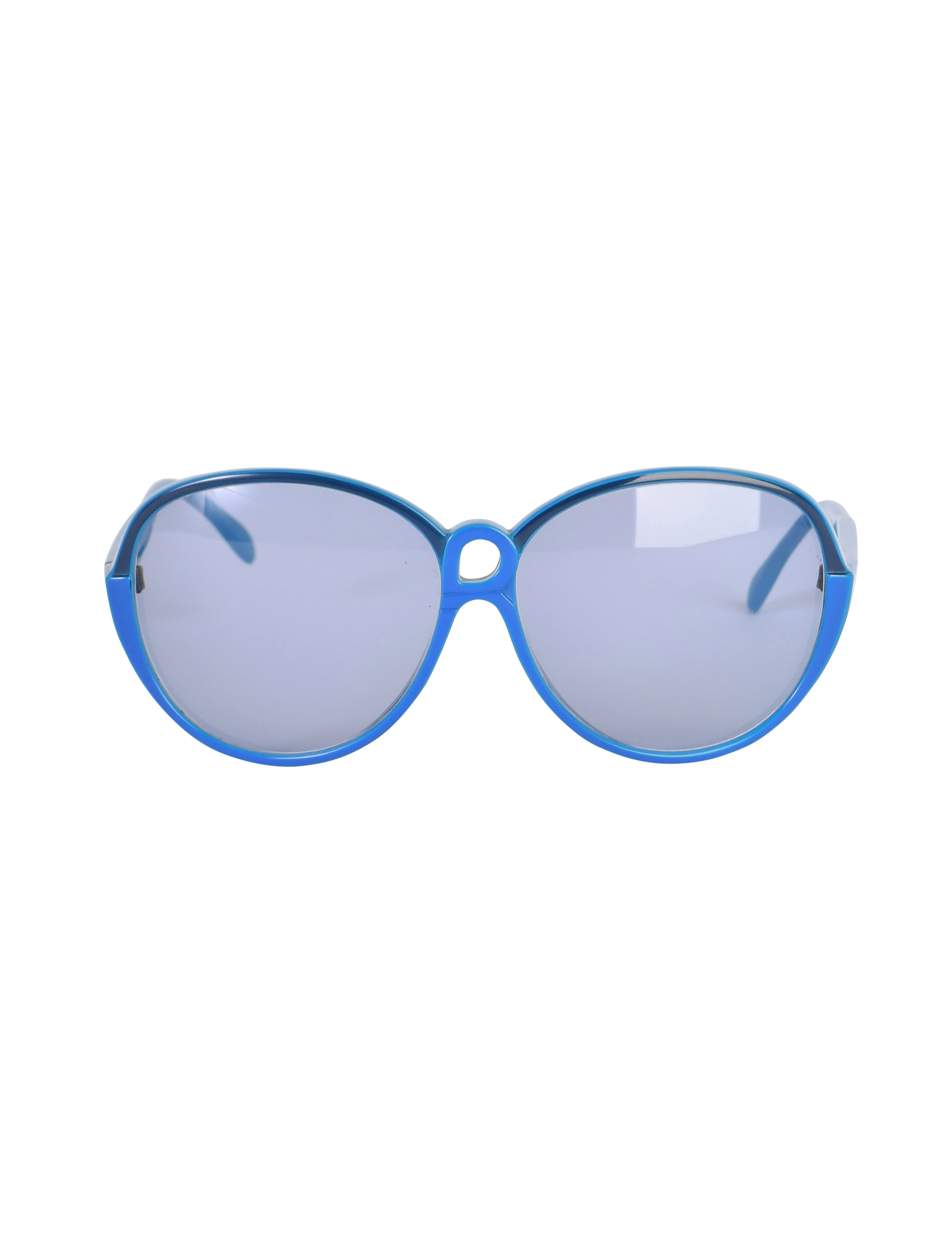 Roberta di Camerino Vintage Blue R Logo Bridge Sunglasses