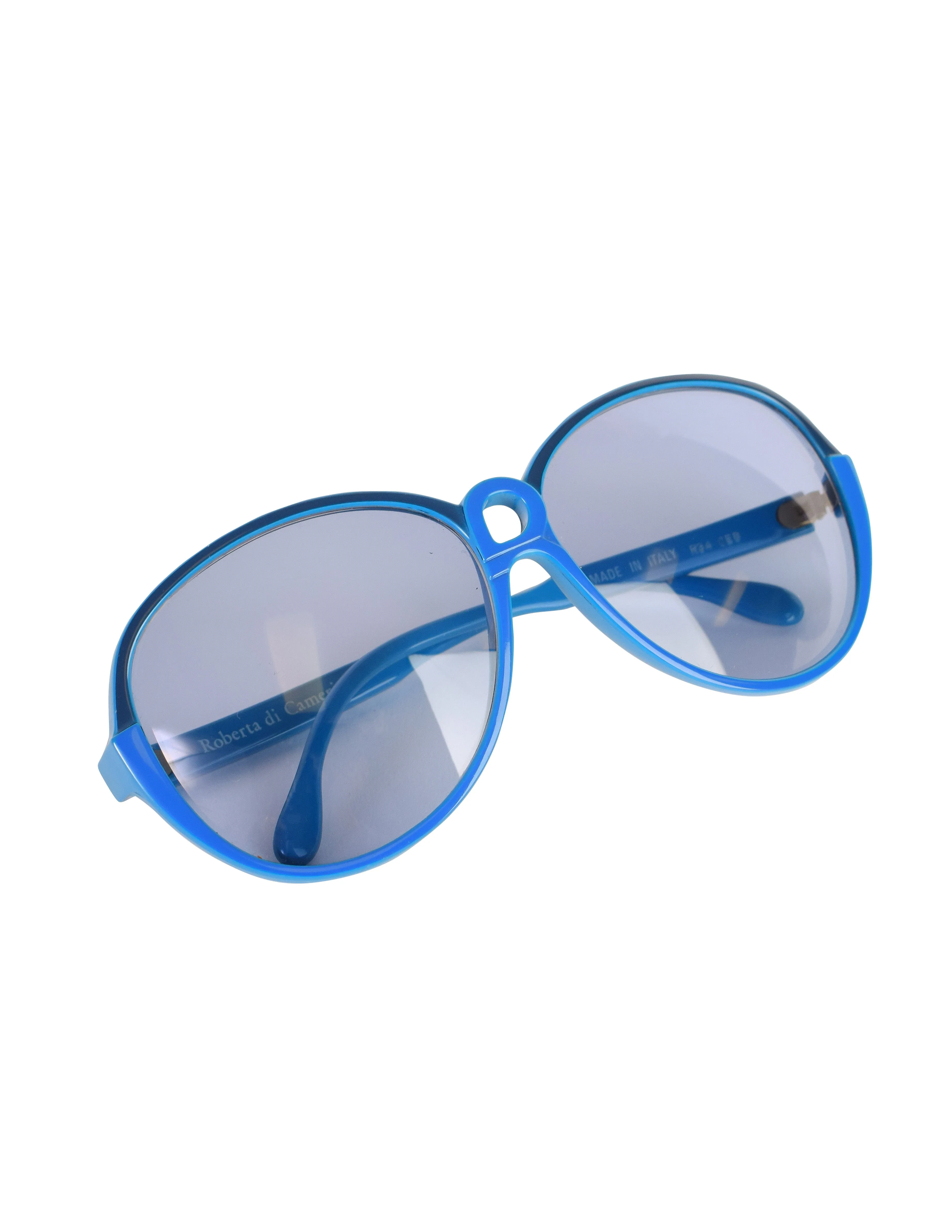 Roberta di Camerino Vintage Blue R Logo Bridge Sunglasses