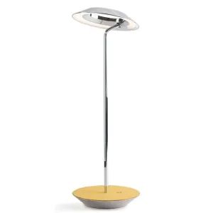 Royyo Chrome with Honeydew Felt Modern LED Desk Lamp with USB Port