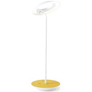 Royyo Matte White With Honeydew Felt Modern LED Desk Lamp with USB Port