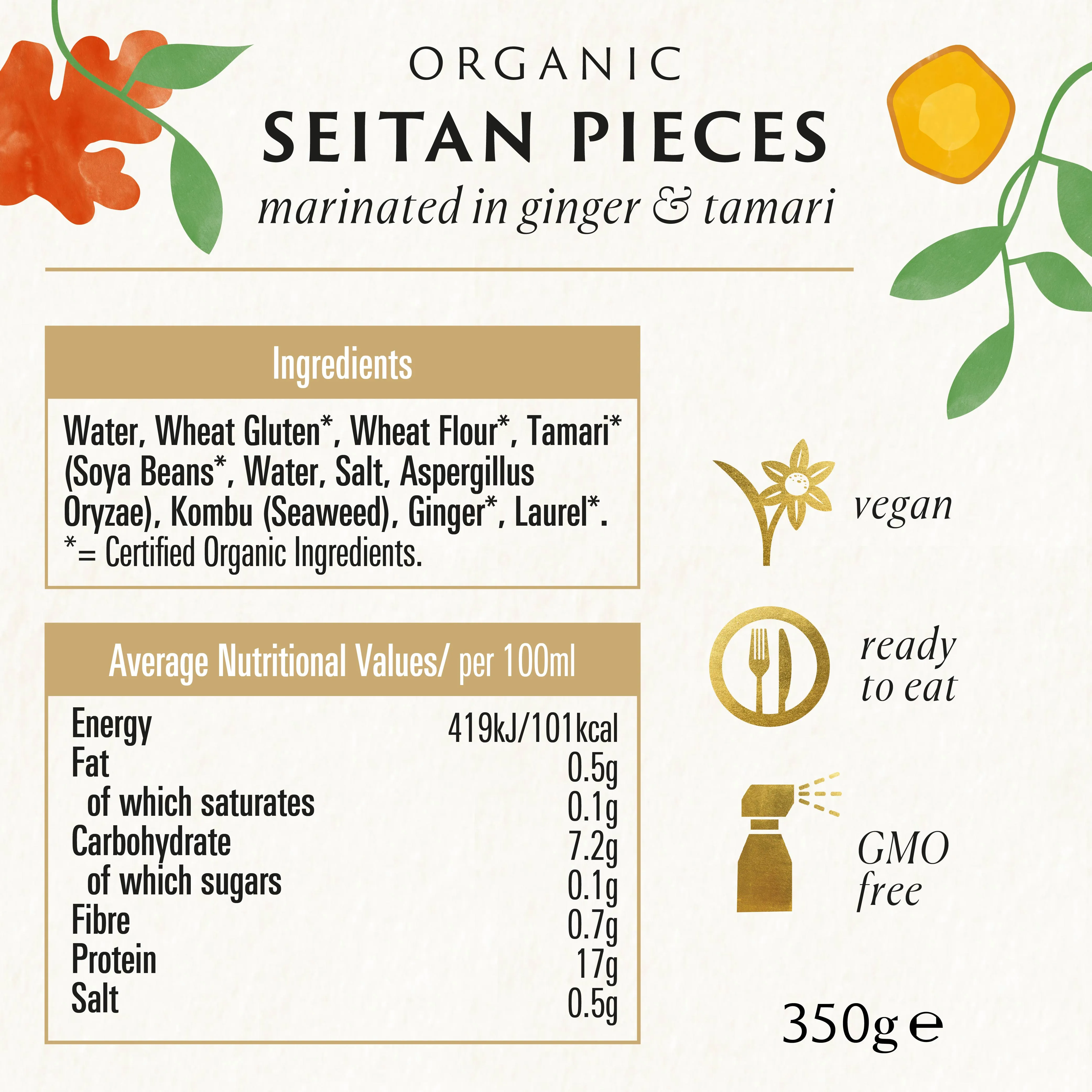 SEITAN PIECES IN GINGER AND TAMARI