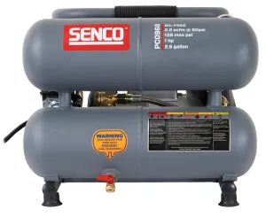 Senco PC0968 Air Compressor, Tool Only, 2.5 gal Tank, 1 hp, 115 V, 135 psi Pressure, 2.2 scfm Air :EA: QUANTITY: 1