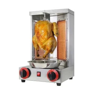 Shawarma Grill Machine Gas Gyro broilers Rotisserie with 2 Burners