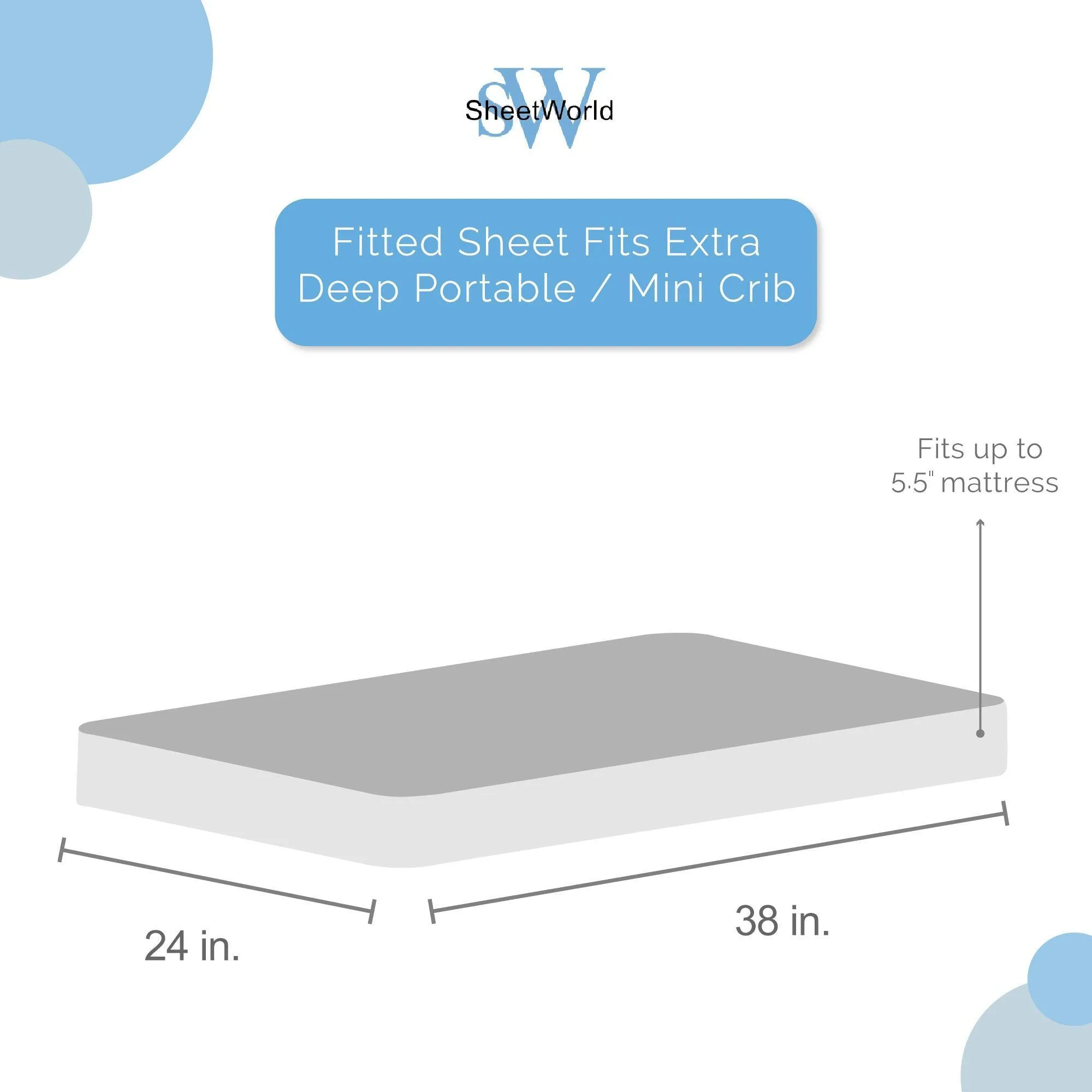 SheetWorld Fitted Portable Mini Crib Sheet - 100% Cotton Flannel -