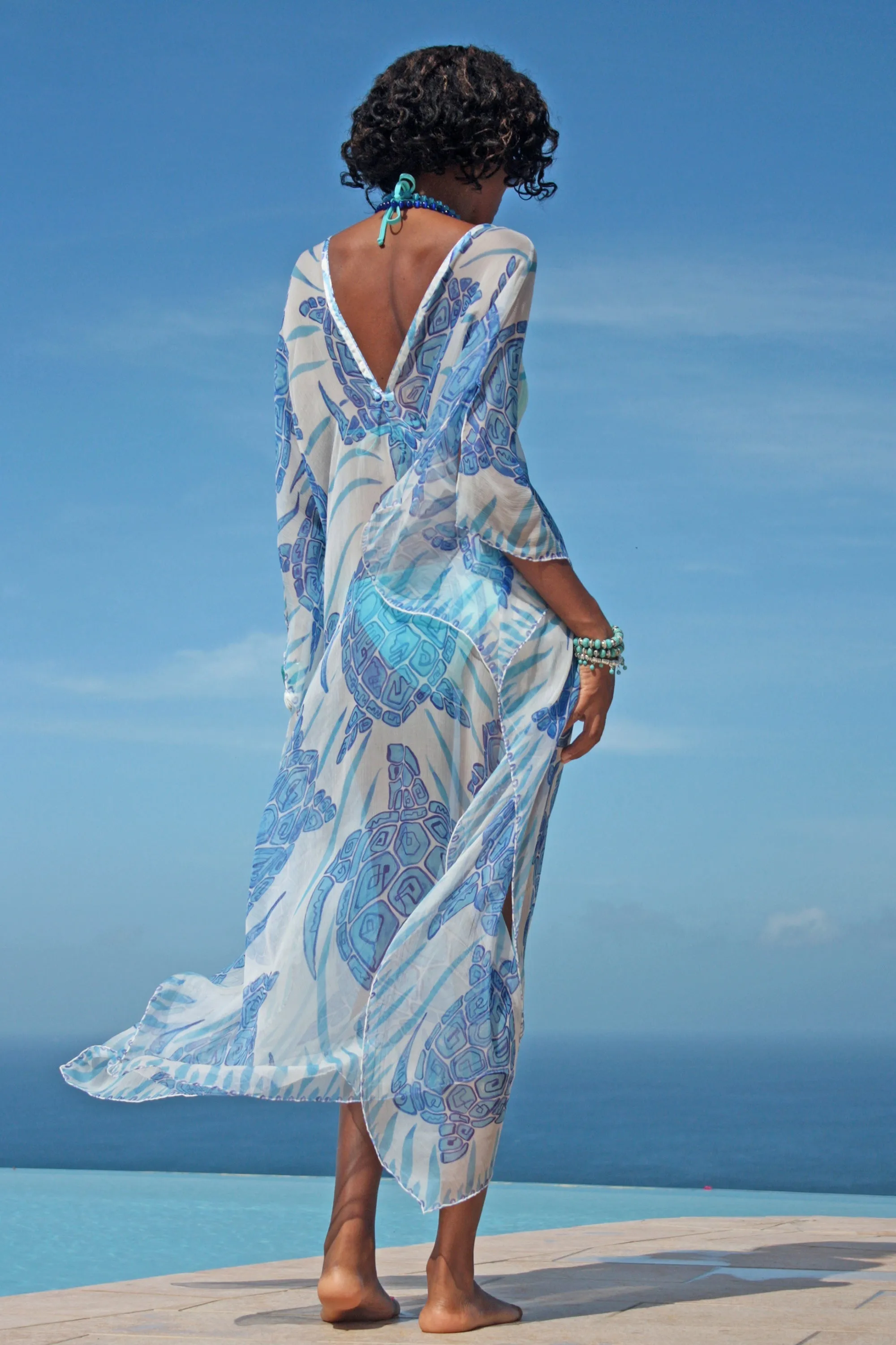 Silk Chiffon Lea Kaftan TURTLE