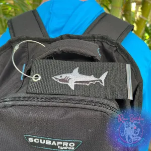 Silver Shark Luggage Tag, Personalized Embroidered Bag Tag for all your Travel needs