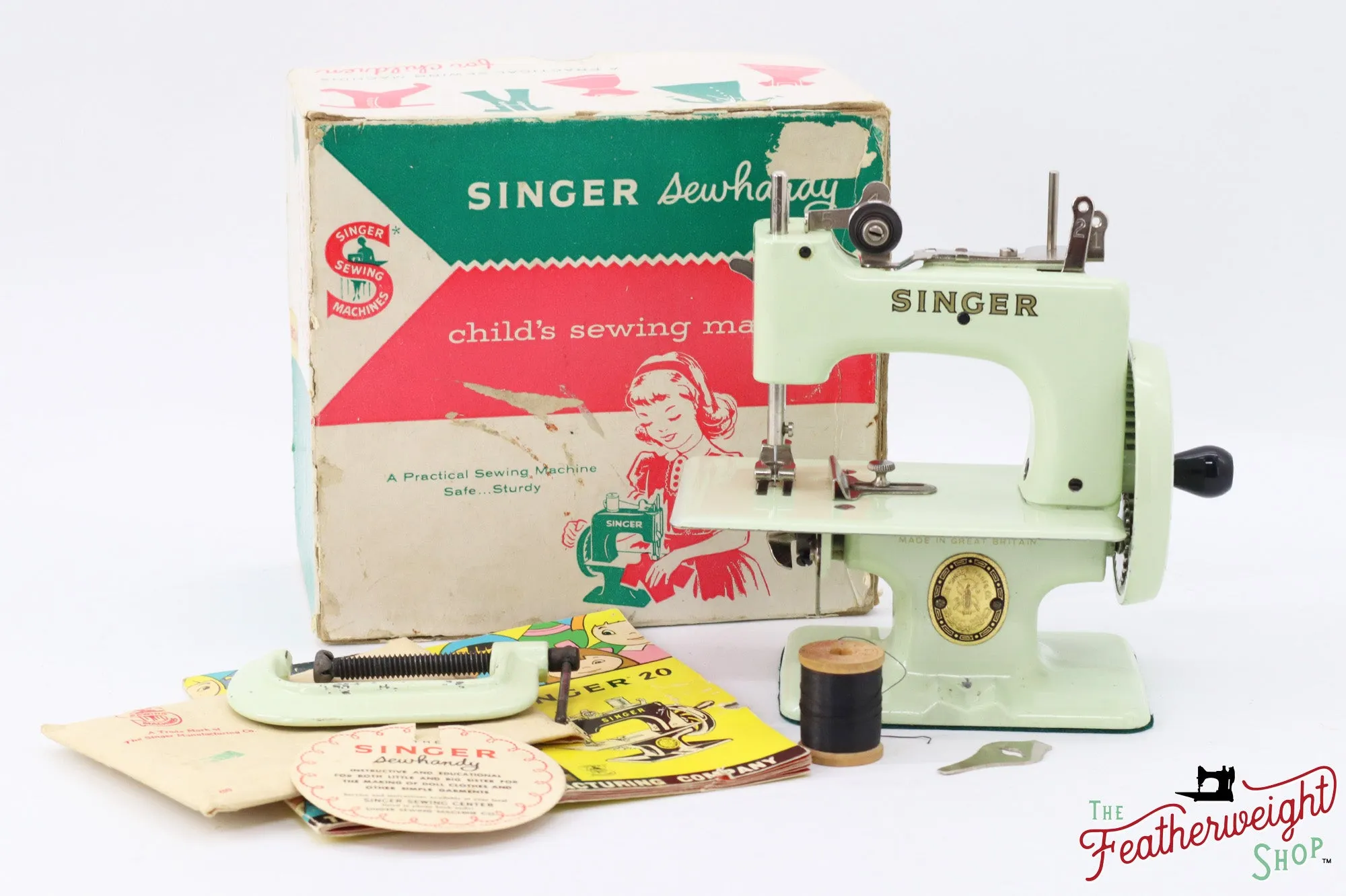 Singer Sewhandy Model 20 - Mellow Mint - RARE, Complete Set