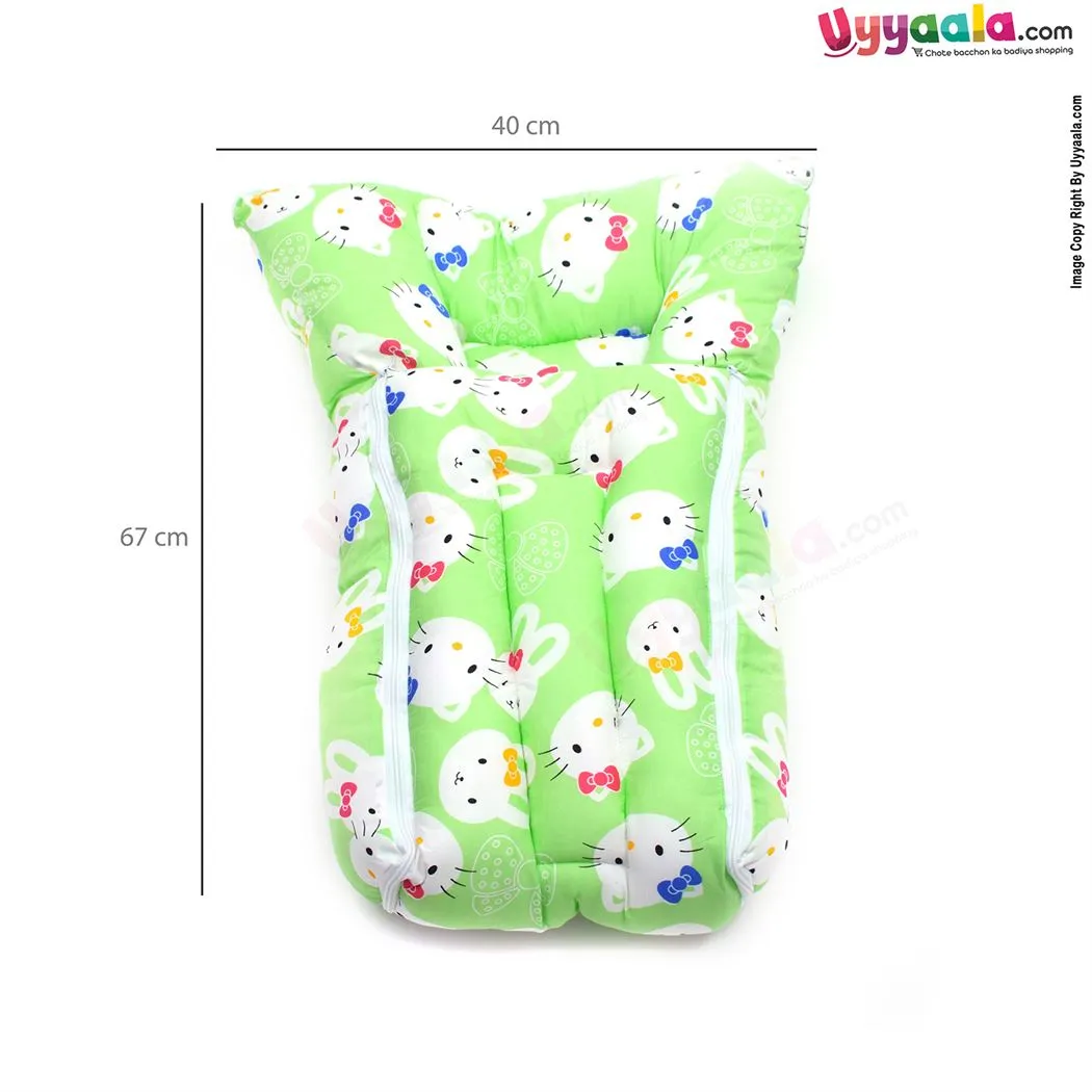 Sleeping Bag(Carry Nest) Premium Cotton Hello Kitty Print 0 m, Green