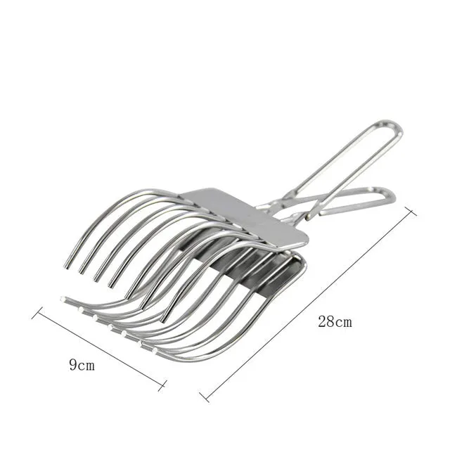 Stainless Steel Roast Cutting Tongs Meat Tongs Kitchen Safety Gadget