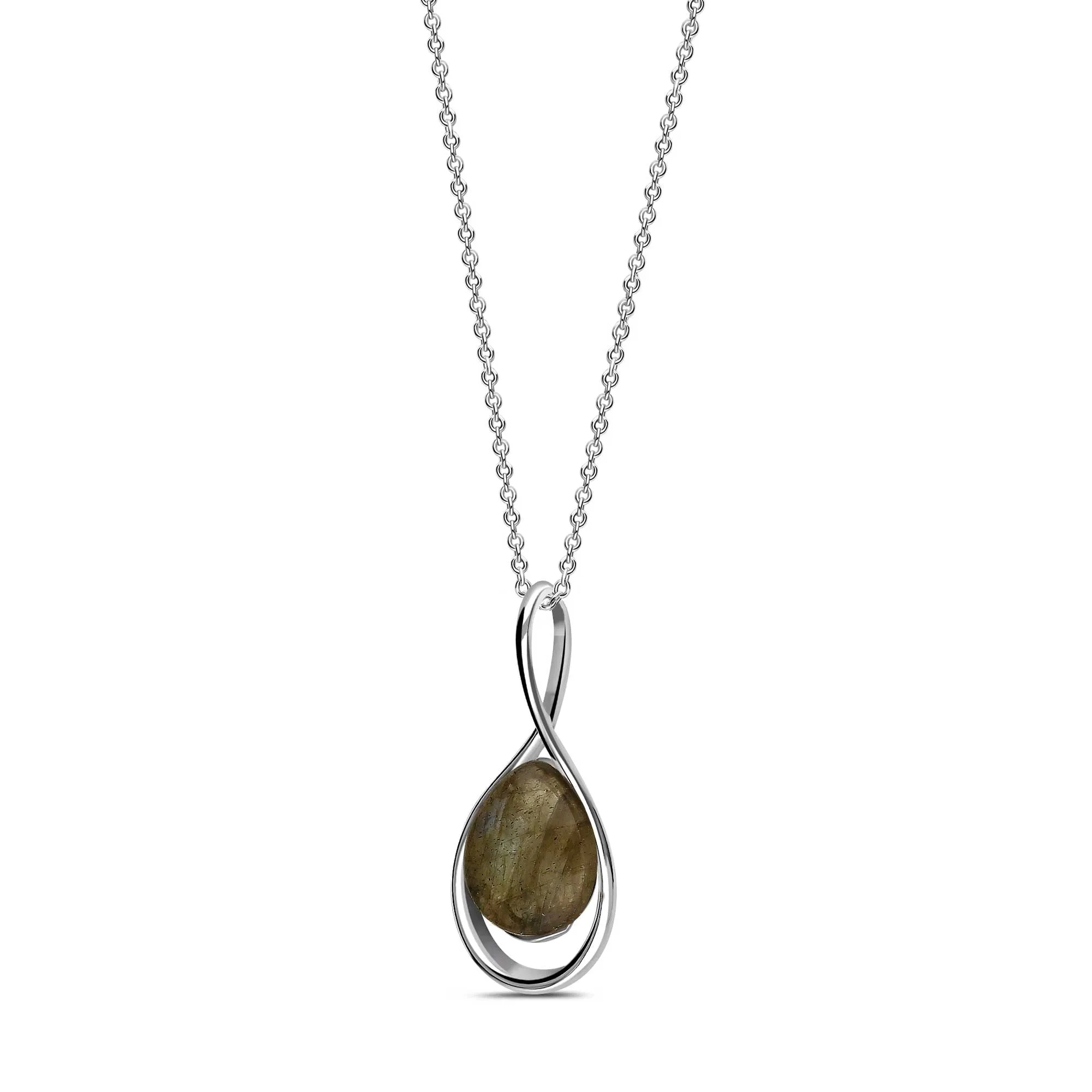 Sterling Silver Labradorite Small Twist Pendant