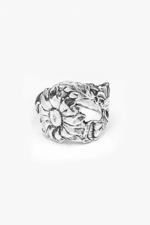 Sunflower Sterling Silver Spoon Ring