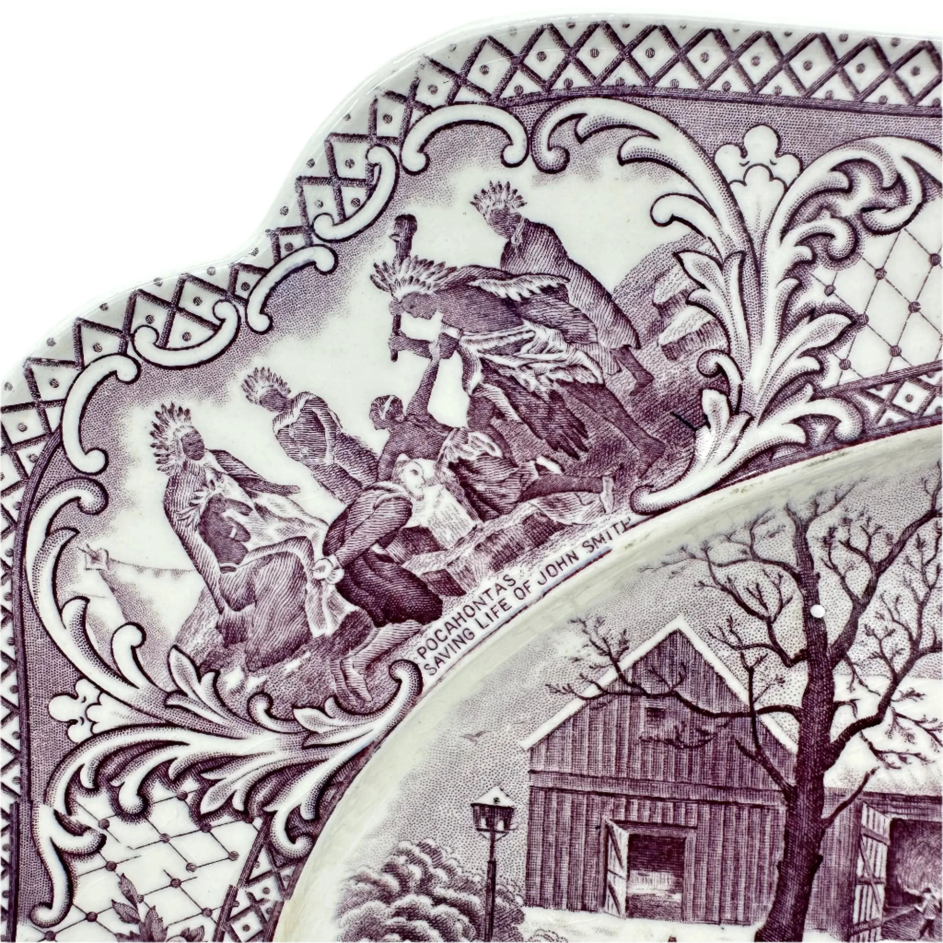 Thanksgiving platter with historical scenes — From A.G. Richardson & Co. in England