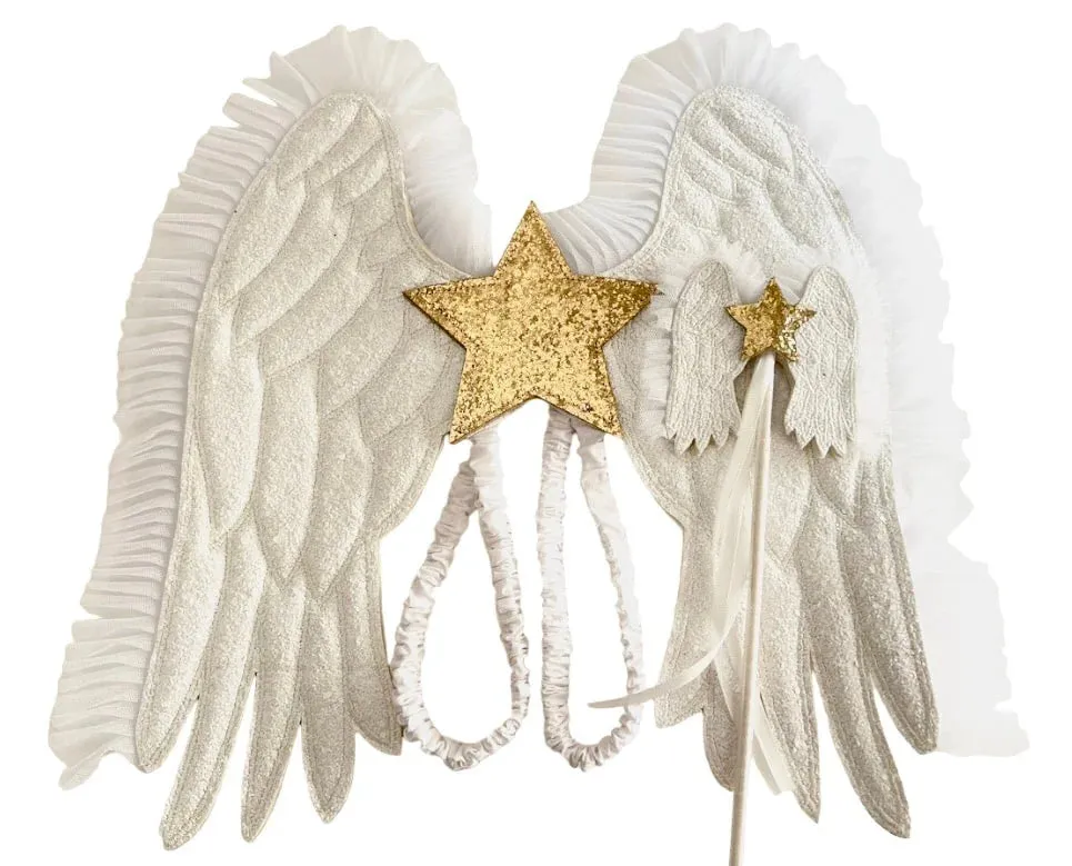 THREE TOTS VEGAN LEATHER ANGEL WINGS