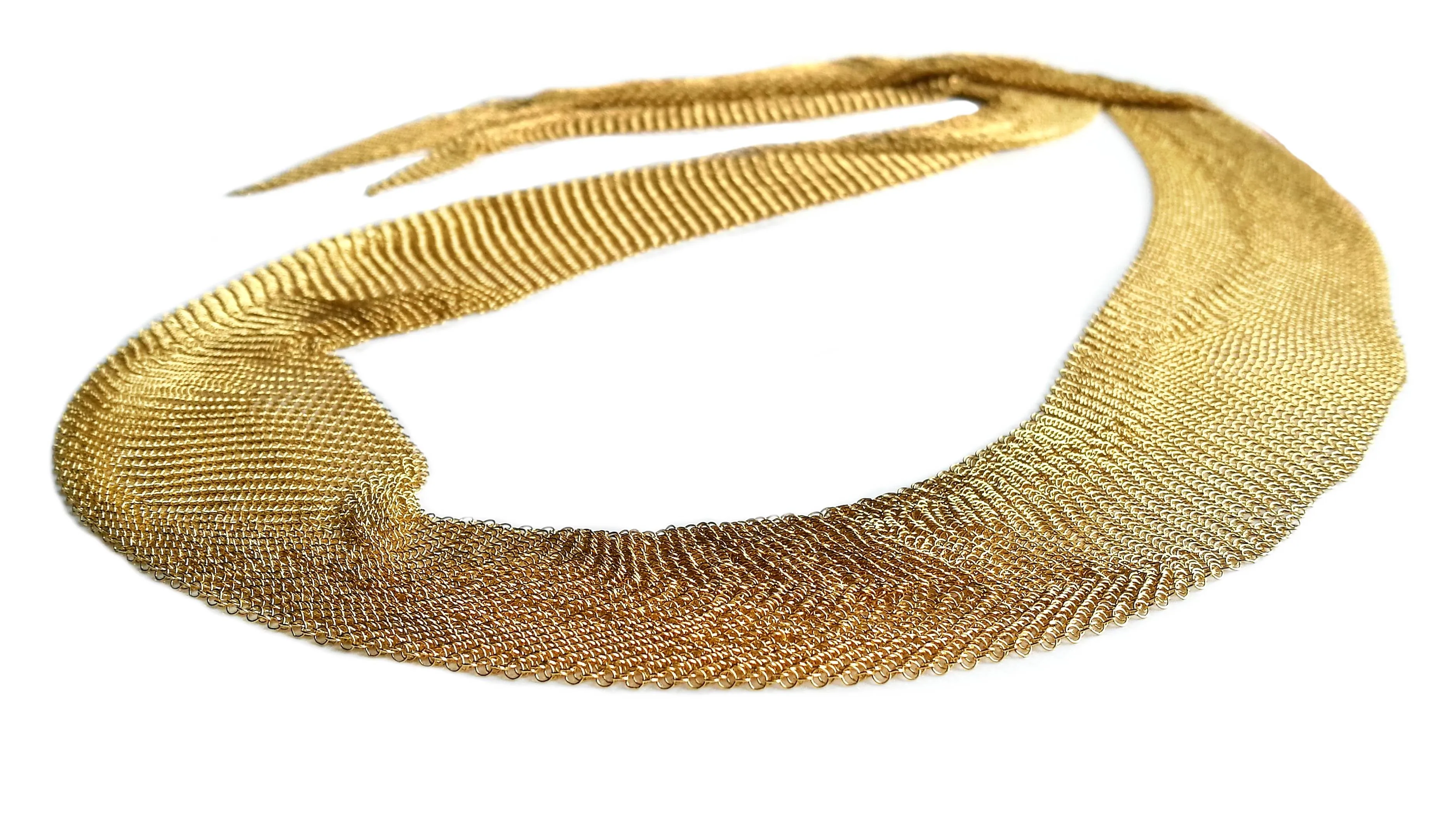 Tiffany & Co. Elsa Peretti 18k Yellow Gold Mesh Scarf Necklace, 38 inch