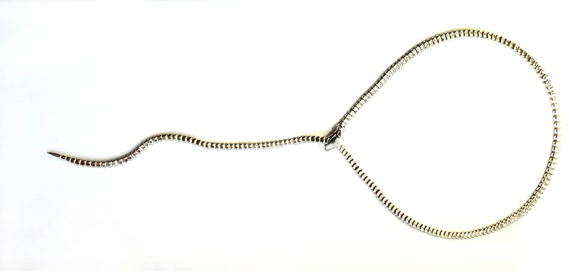 Tiffany & Co. Sterling Silver 28 inch Serpent / Snake Necklace by Peretti, with Box & Case