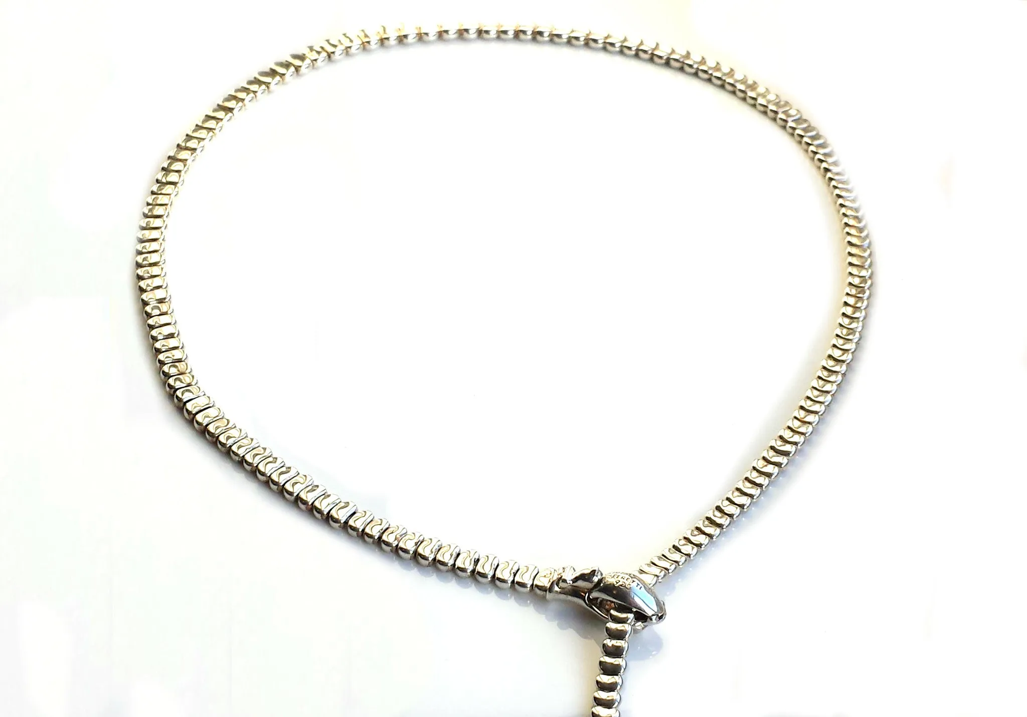 Tiffany & Co. Sterling Silver 28 inch Serpent / Snake Necklace by Peretti, with Box & Case