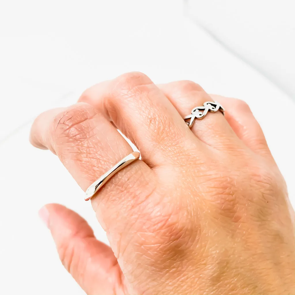 Unique Edge Ring | Silver