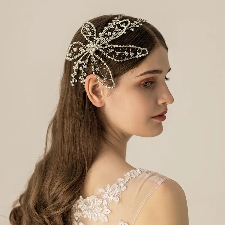 Unique Flower Crystal Wedding Headband