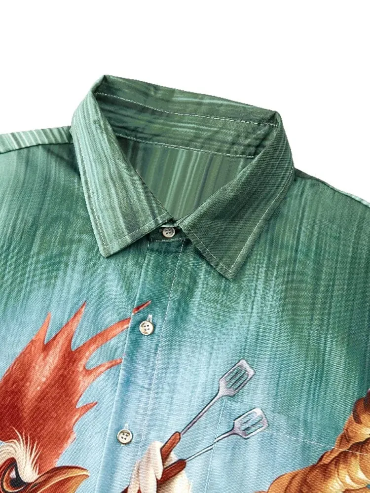 Unique Graphic Cotton Linen Shirt