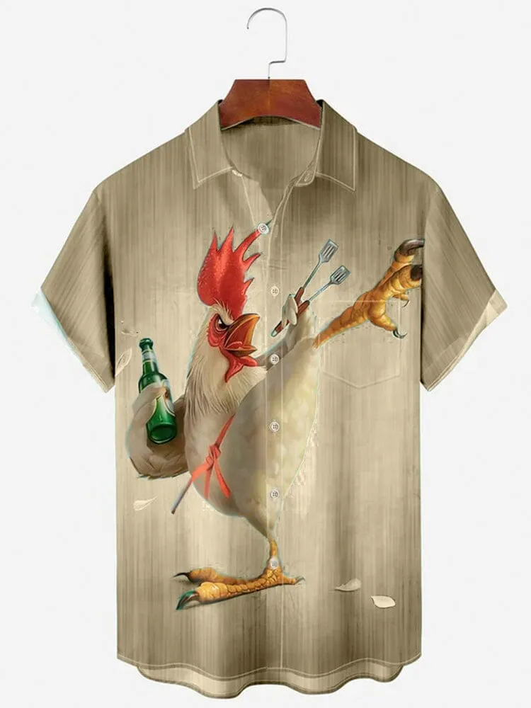 Unique Graphic Cotton Linen Shirt