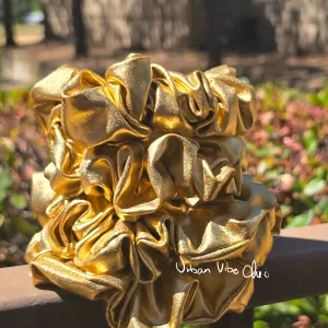 Unique Hair Scrunchies - Gold