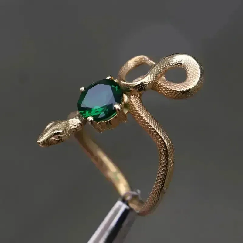 Unique Snake Emerald Ring