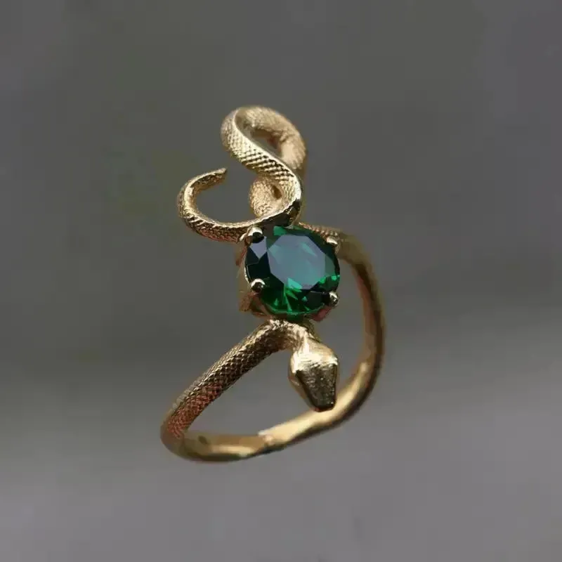 Unique Snake Emerald Ring