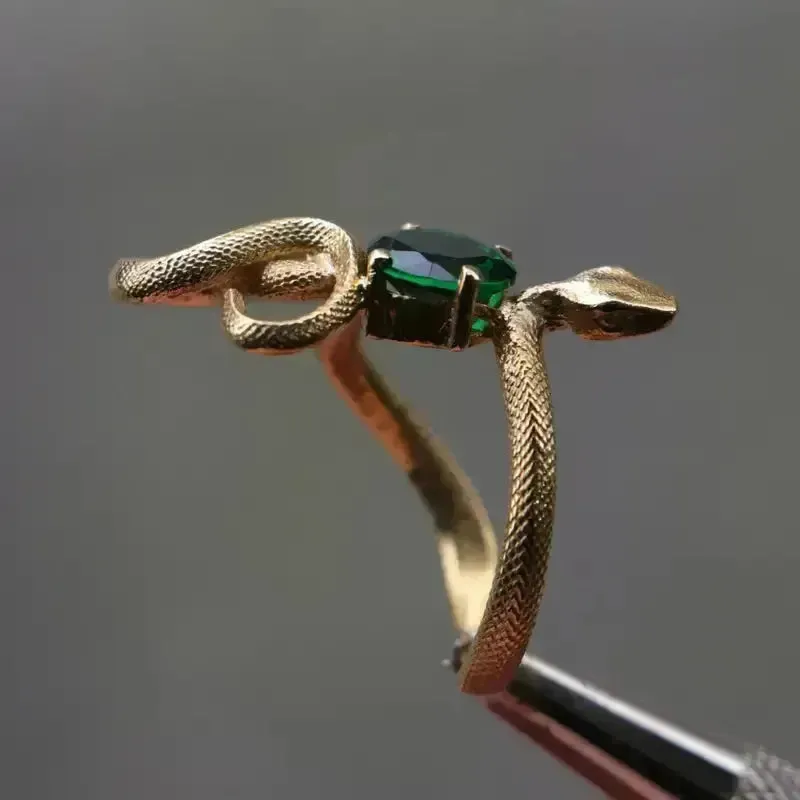 Unique Snake Emerald Ring