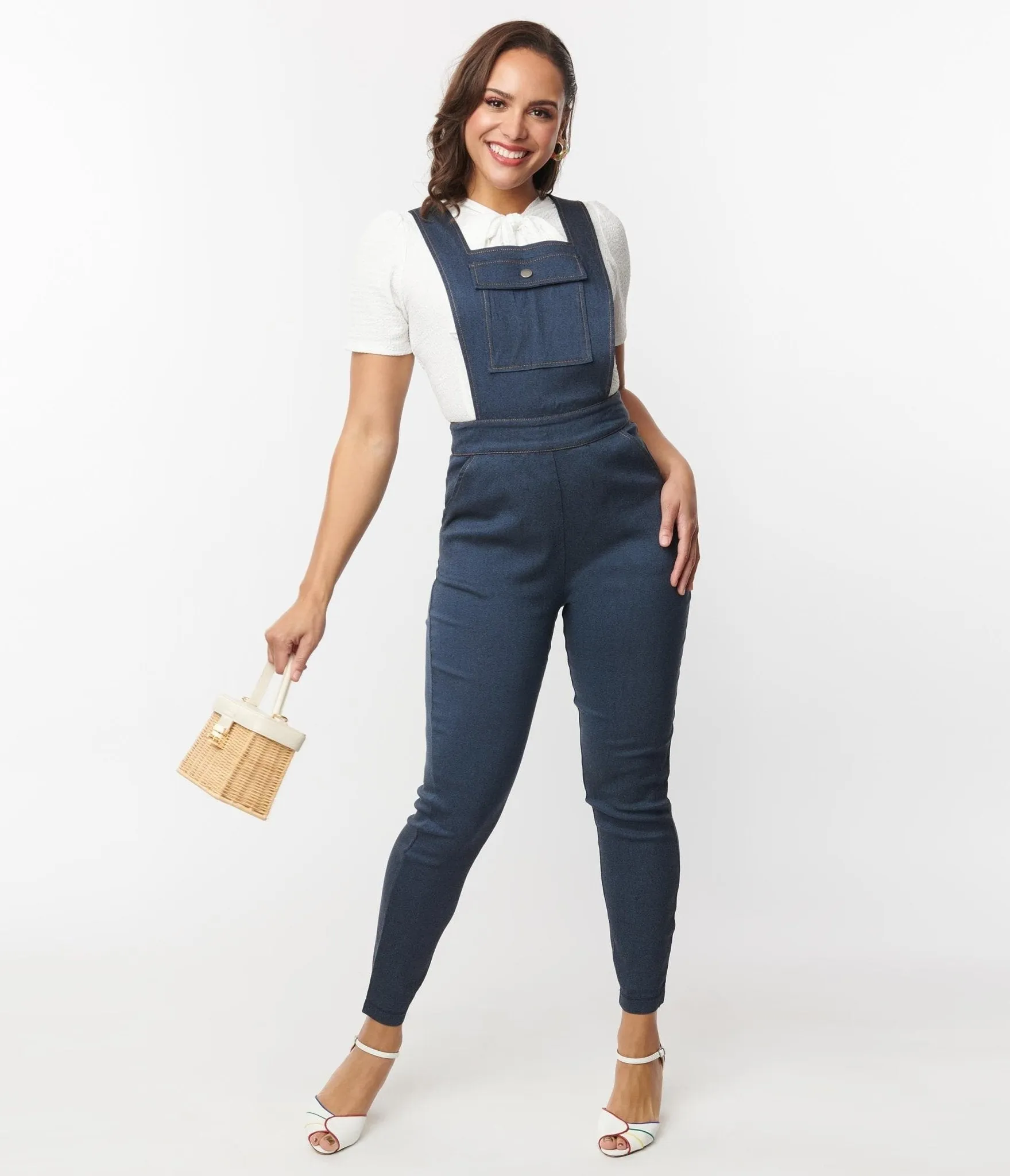 Unique Vintage Dark Denim Overalls