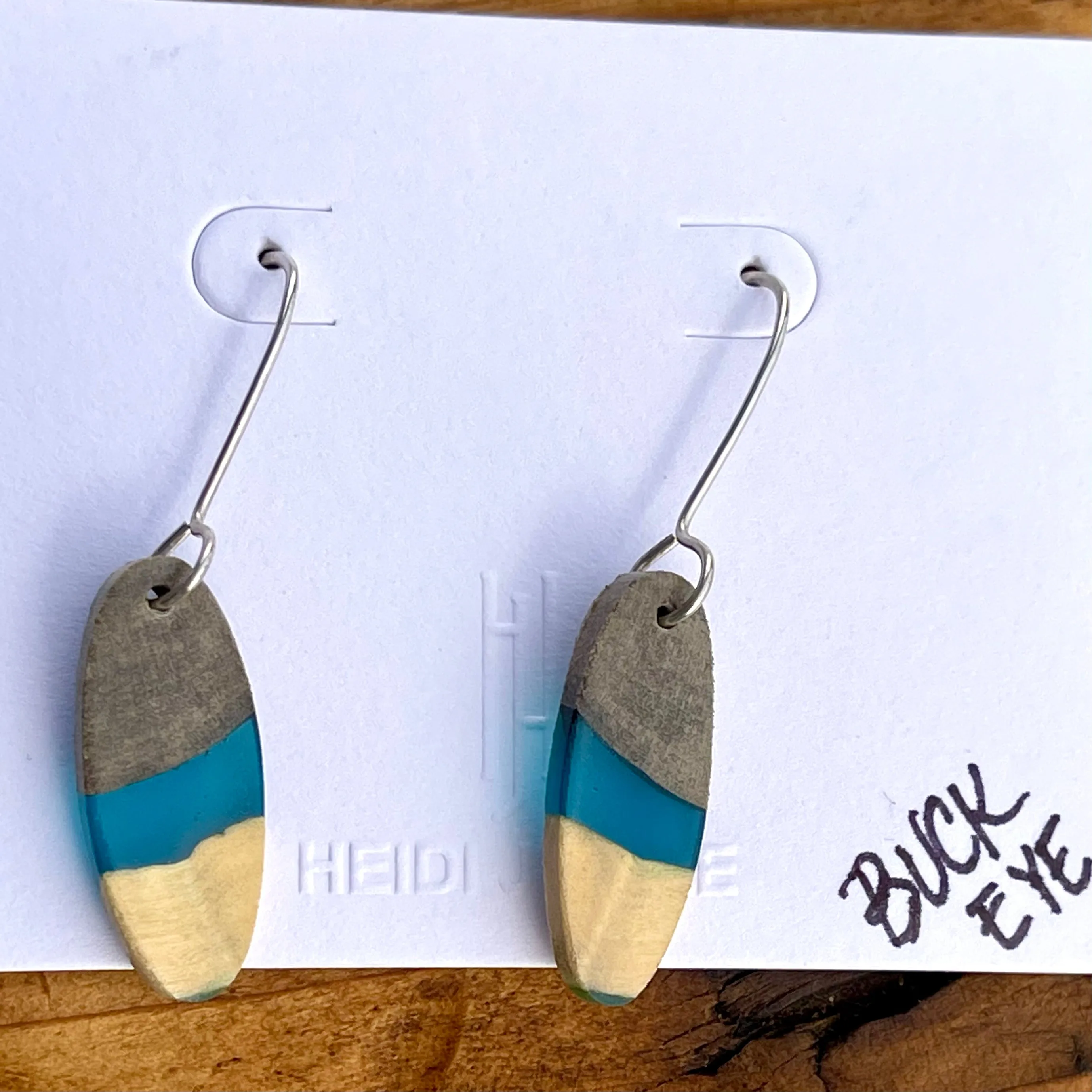 Unique Wood & Resin Earrings