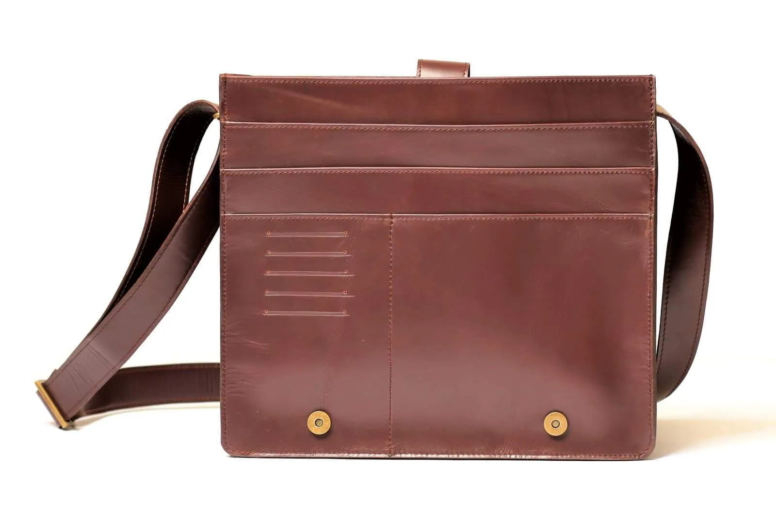 Urban Modernizer 14" leather laptop Messenger bag - Maroon