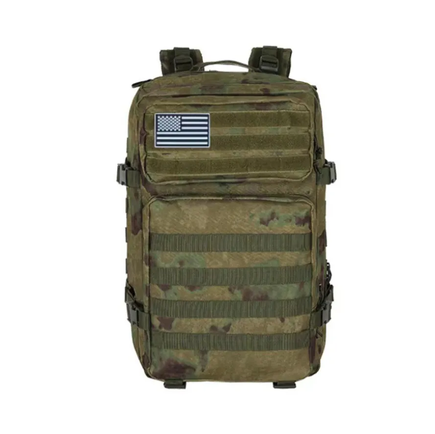 USA flag printing Outdoor 3P multi-functional 45L large-capacity tactical backpack camouflage field waterproof sports mountaineering backpack