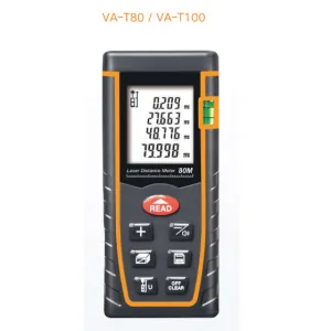 VA-T80, Laser Distance Meter. Range 0.05 - 80M, Accuracy  /-2mm, 635Nm Laser, Class 2, 30 Measurement Storage